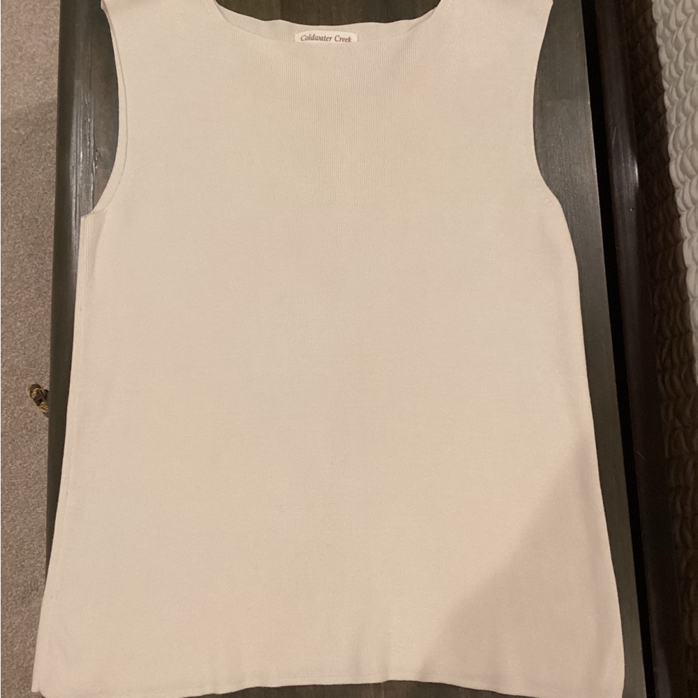 Silk Blend Woven Cream Top